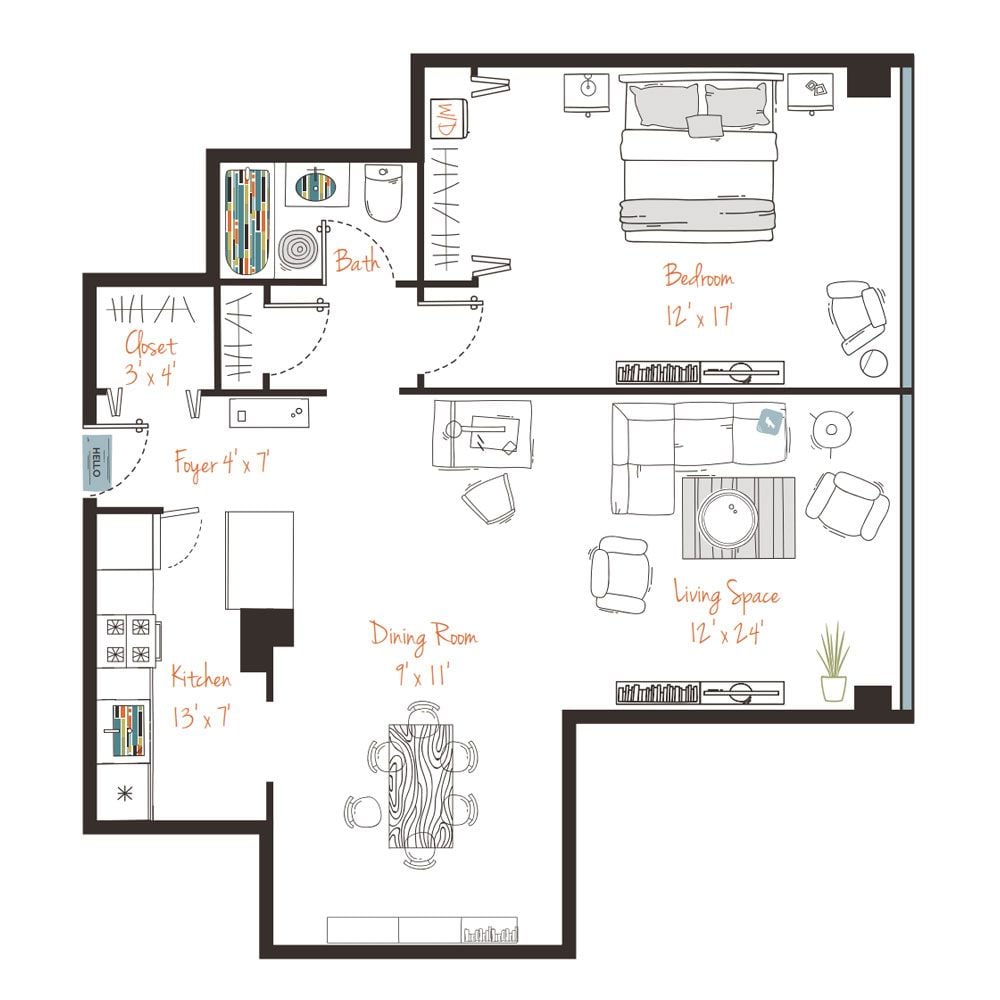 1 bedroom apartment for rent