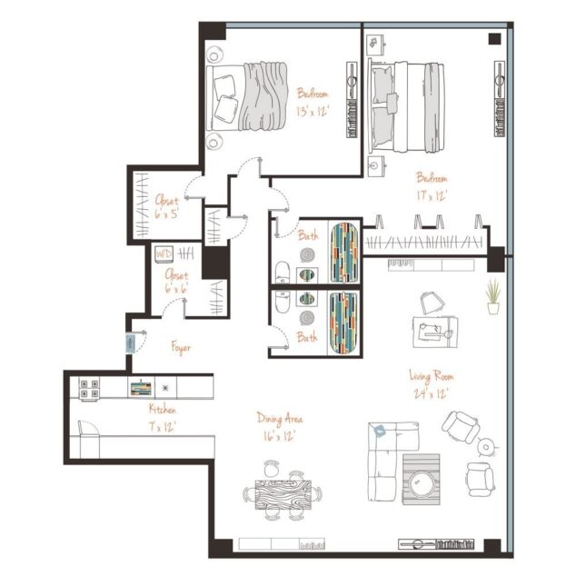 2 bedroom apartment for rent